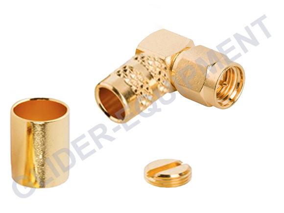 SMA male crimp Koax Stecker Rechten Winkel AC7, Aeroflex 50-7 [CX-7009]